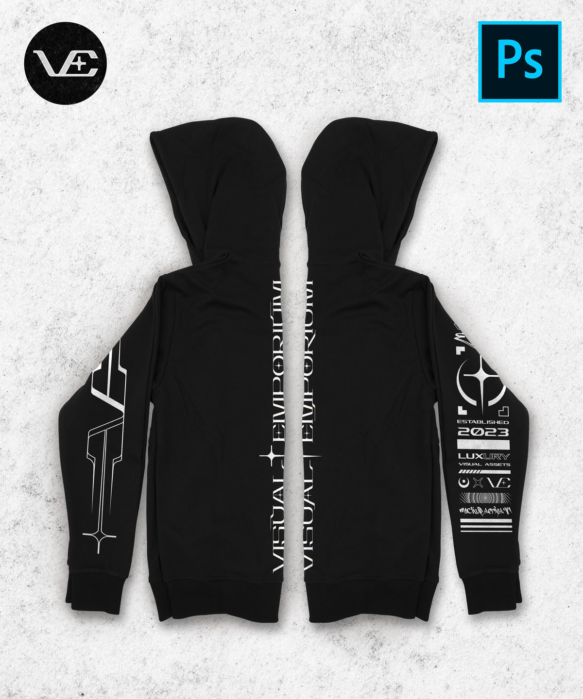 Visual Emporium - Flat Hoodie - Premium Digital Mockup 