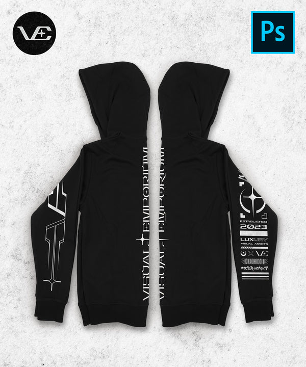Visual Emporium - Flat Hoodie - Premium Digital Mockup 
