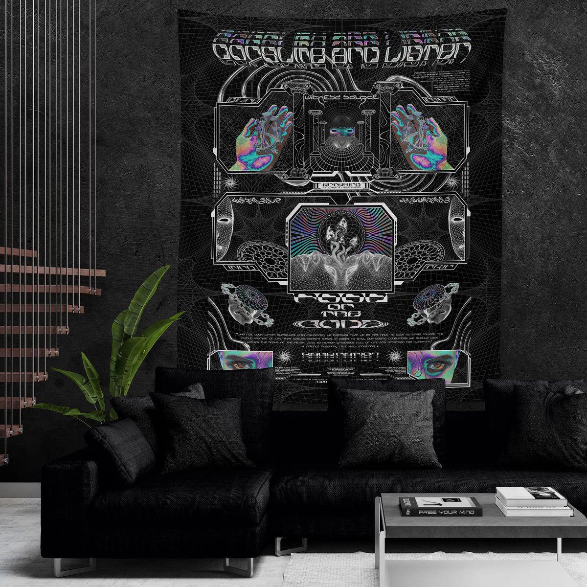 GOLDEN TEACHERS V1 • PSILOCYBIN Tribute • Wall Tapestry Tapestry 