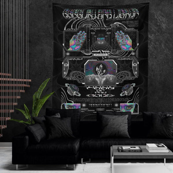 GOLDEN TEACHERS V1 • PSILOCYBIN Tribute • Wall Tapestry Tapestry 