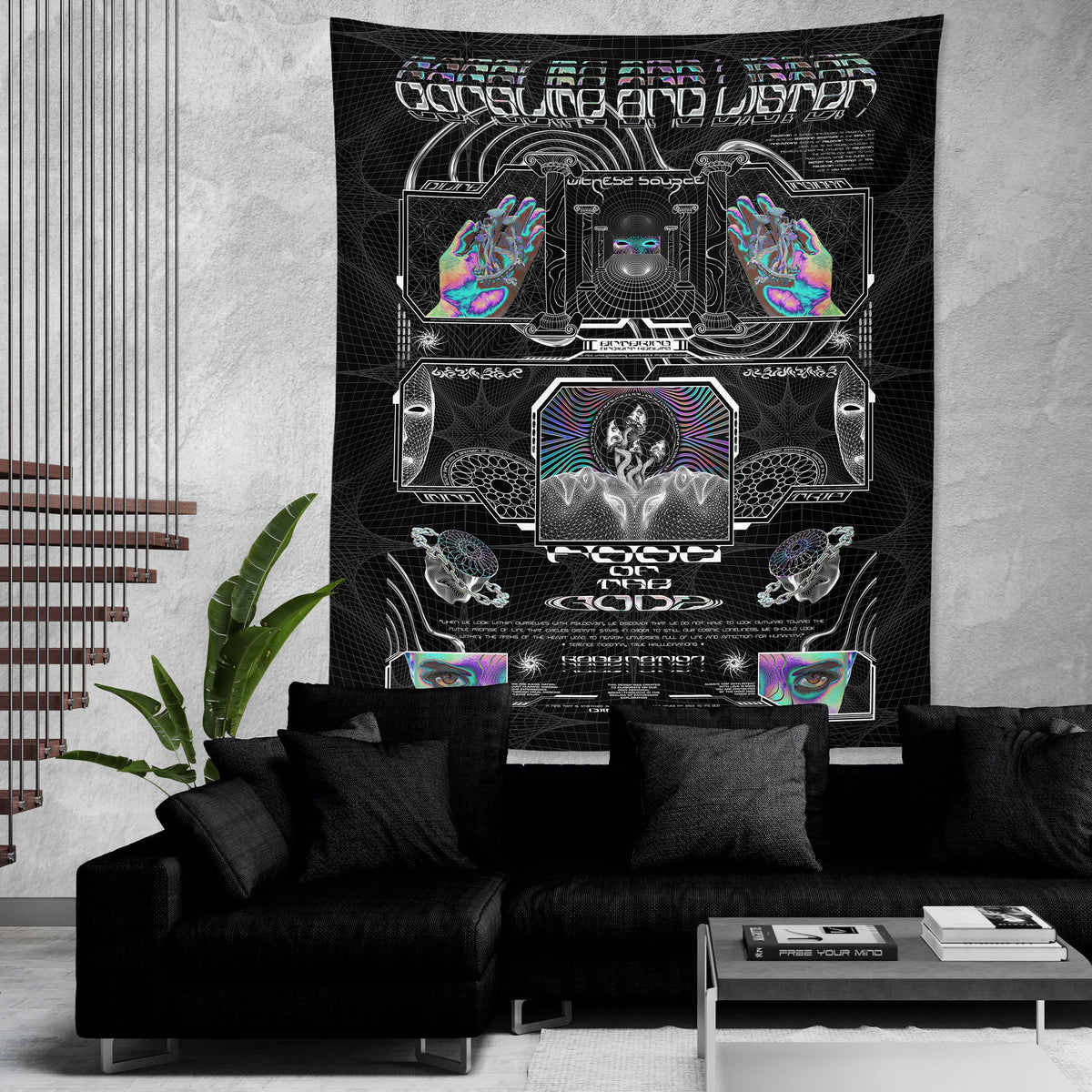 GOLDEN TEACHERS V1 • PSILOCYBIN Tribute • Wall Tapestry Tapestry 