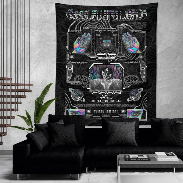 GOLDEN TEACHERS V1 • PSILOCYBIN Tribute • Wall Tapestry Tapestry 