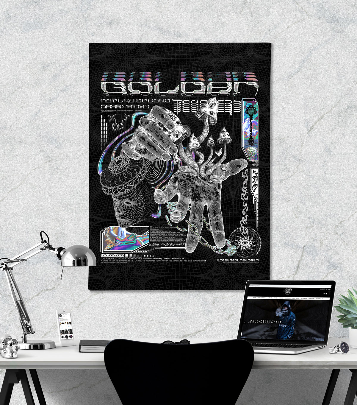 GOLDEN TEACHERS V3 • 𓍊𓋼𓍊 PSILOCYBIN Tribute • Limited Edition Vertical Canvas Canvas 