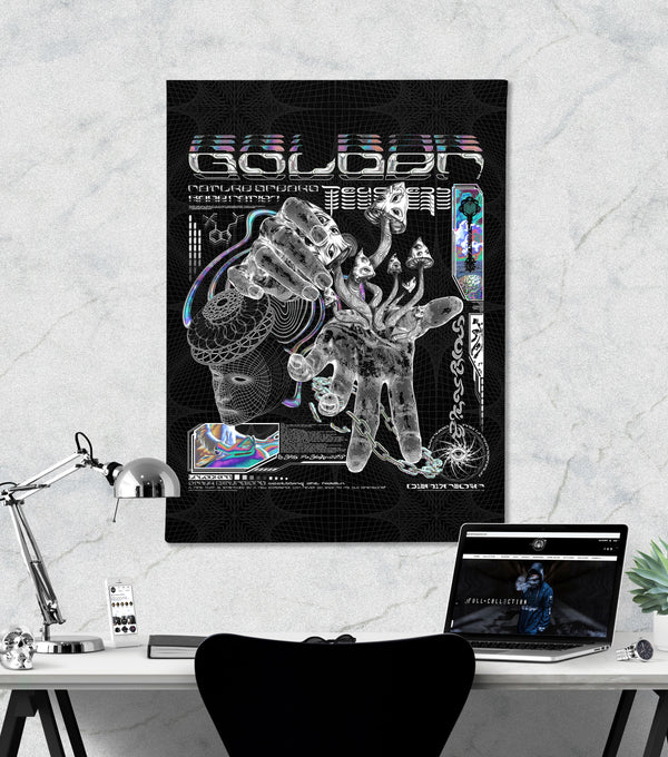 GOLDEN TEACHERS V3 • 𓍊𓋼𓍊 PSILOCYBIN Tribute • Limited Edition Vertical Canvas Canvas 