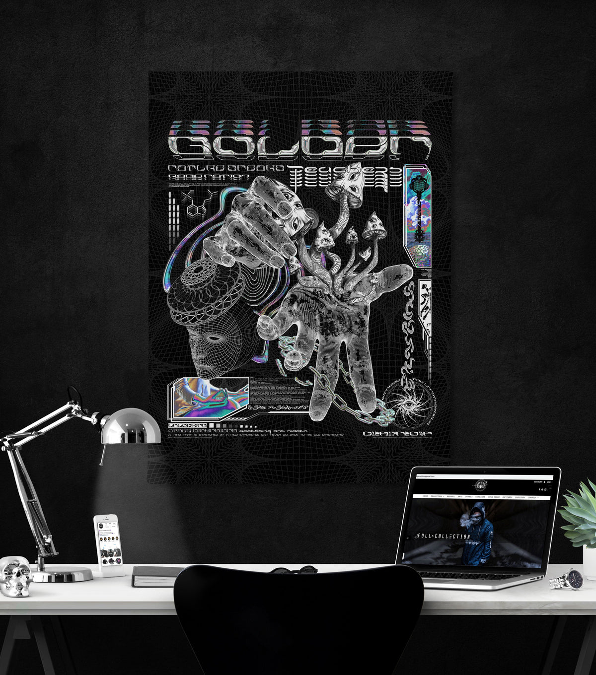 GOLDEN TEACHERS V3 • 𓍊𓋼𓍊 PSILOCYBIN Tribute • Limited Edition Vertical Canvas Canvas 