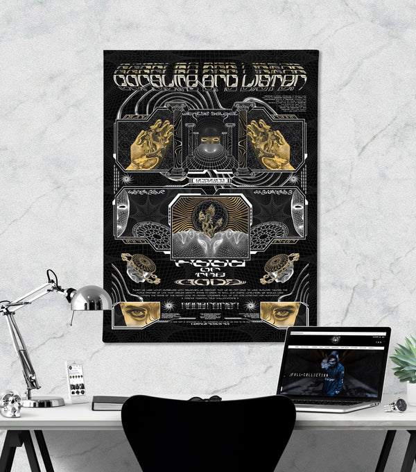 GOLDEN TEACHERS V2 • 𓍊𓋼𓍊 PSILOCYBIN Tribute • Limited Edition Vertical Canvas 