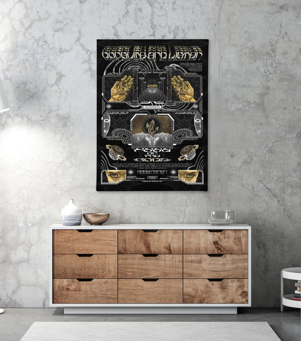 GOLDEN TEACHERS V2 • 𓍊𓋼𓍊 PSILOCYBIN Tribute • Limited Edition Vertical Canvas 