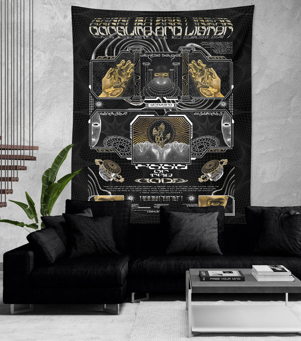 GOLDEN TEACHERS V2 • PSILOCYBIN Tribute • Wall Tapestry Decorative Tapestries 