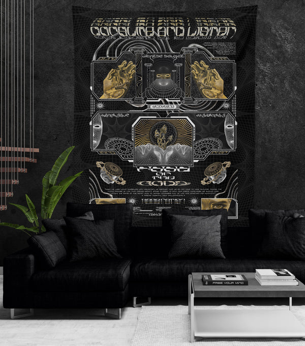 GOLDEN TEACHERS V2 • PSILOCYBIN Tribute • Wall Tapestry Decorative Tapestries 