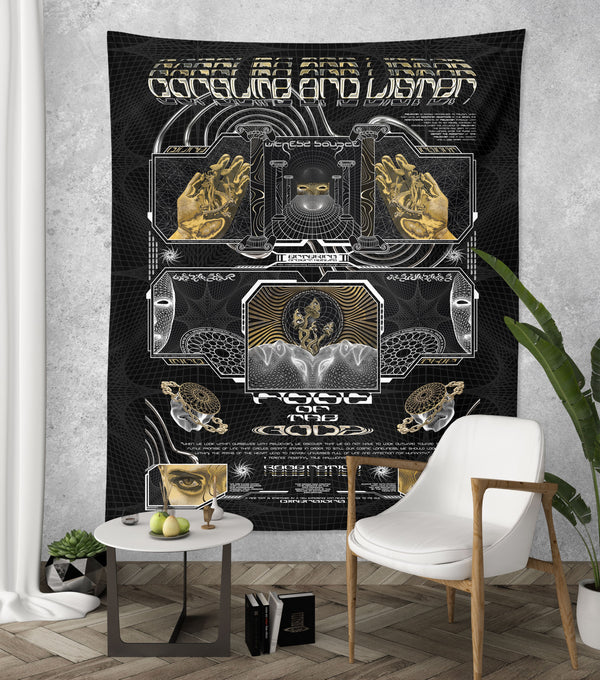 GOLDEN TEACHERS V2 • PSILOCYBIN Tribute • Wall Tapestry Decorative Tapestries 