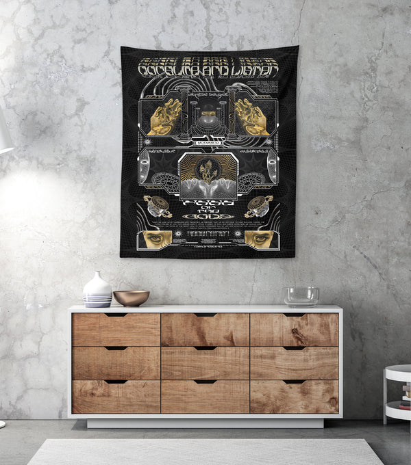 GOLDEN TEACHERS V2 • PSILOCYBIN Tribute • Wall Tapestry Decorative Tapestries 