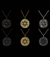 BLACK GOLD PLATED • 925 Silver Geometric Amulet Jewelry 