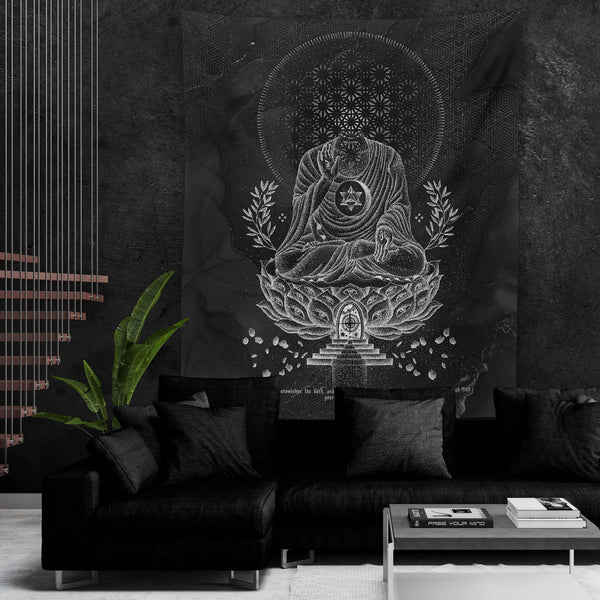 LOTUS THRONE V1 (sahasrāra सहस्रार) • GLENN THOMSON • Wall Tapestry Tapestry 