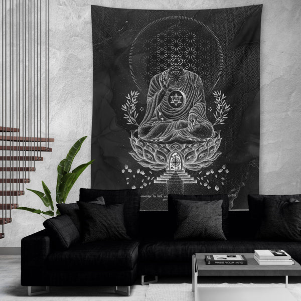 LOTUS THRONE V1 (sahasrāra सहस्रार) • GLENN THOMSON • Wall Tapestry Tapestry 
