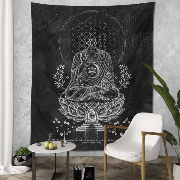 LOTUS THRONE V1 (sahasrāra सहस्रार) • GLENN THOMSON • Wall Tapestry Tapestry 