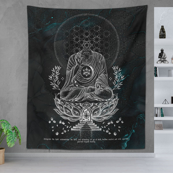 LOTUS THRONE V2 (sahasrāra सहस्रार) • GLENN THOMSON • Wall Tapestry Tapestry 