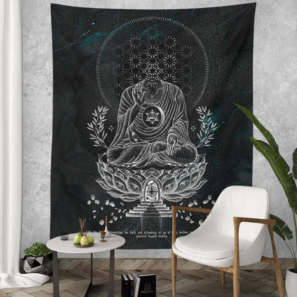 LOTUS THRONE V2 (sahasrāra सहस्रार) • GLENN THOMSON • Wall Tapestry Tapestry 