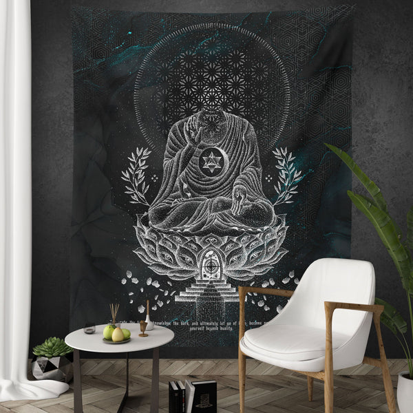 LOTUS THRONE V2 (sahasrāra सहस्रार) • GLENN THOMSON • Wall Tapestry Tapestry 