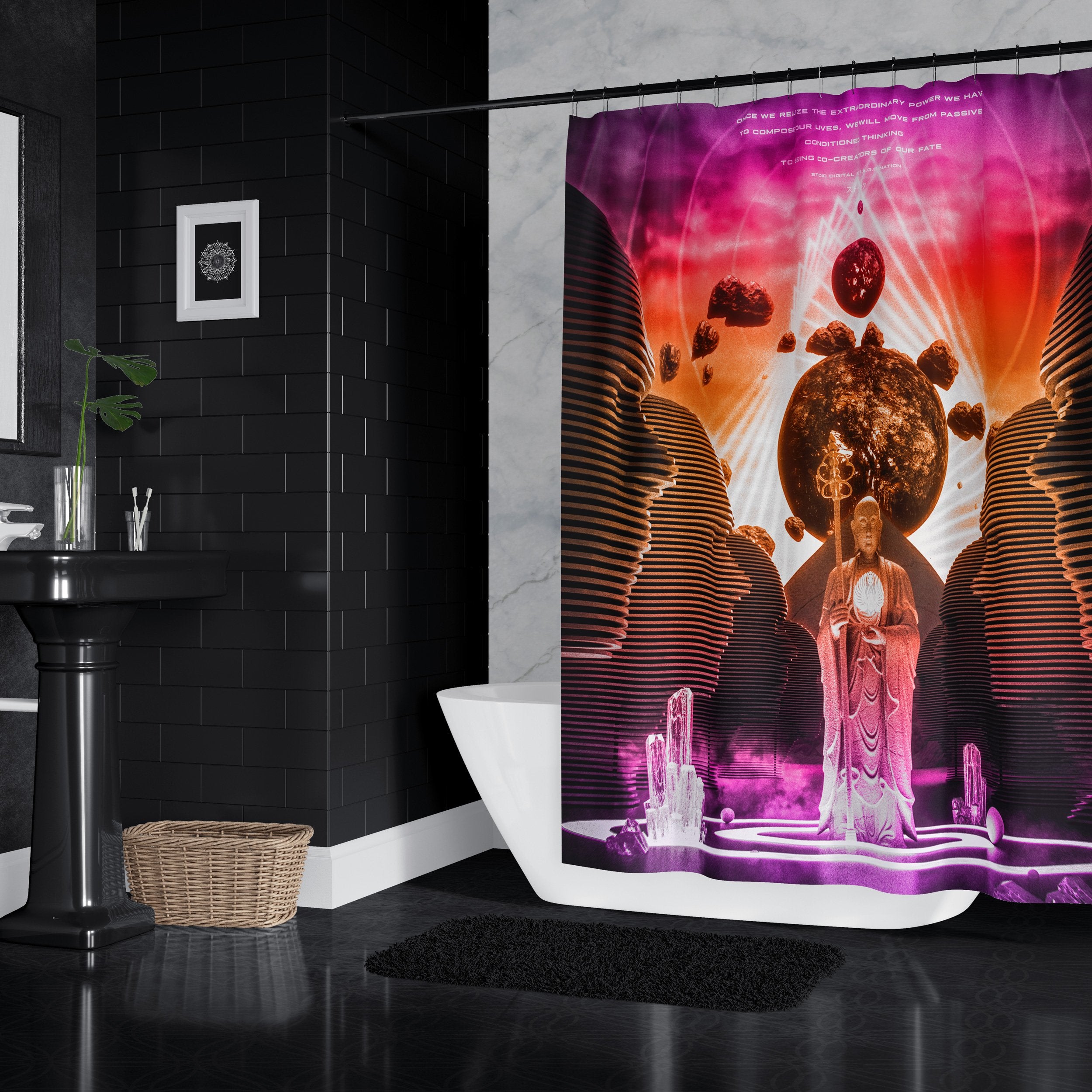 MONOMYTH • STOIC DIGITAL • Shower Curtain Shower Curtain 