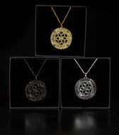 BLACK GOLD PLATED • 925 Silver Geometric Amulet Jewelry 