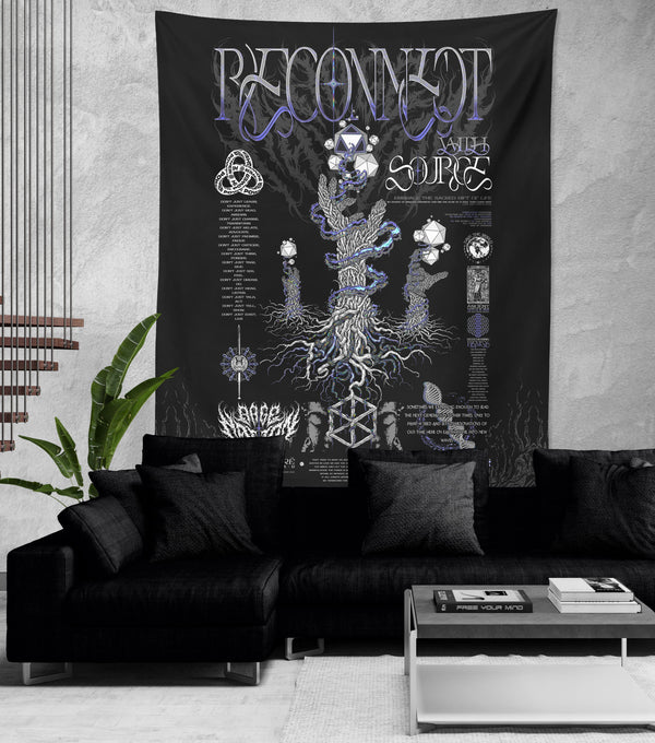 RECONNECT WITH SOURCE • Wall Tapestry 