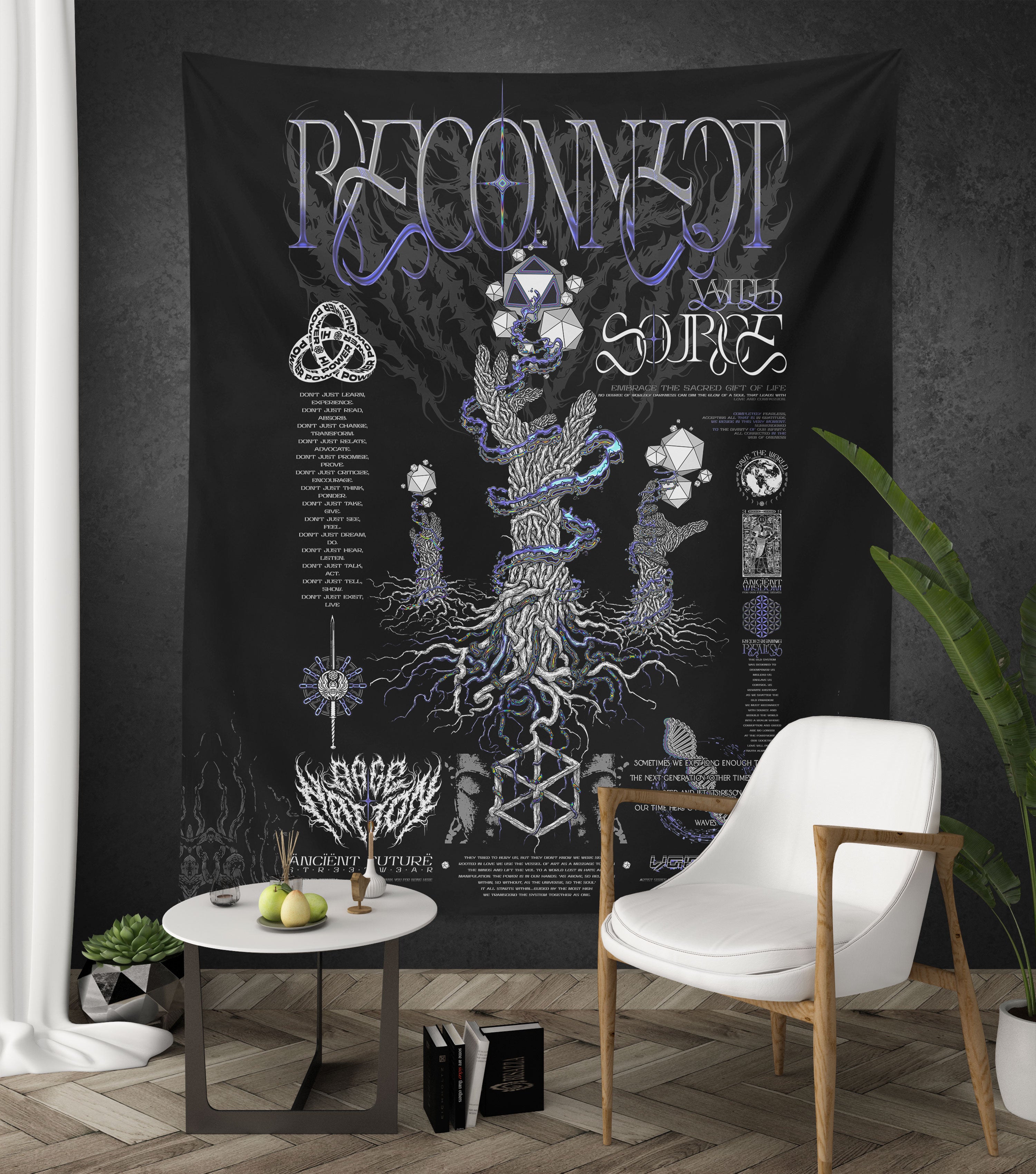 RECONNECT WITH SOURCE • Wall Tapestry 