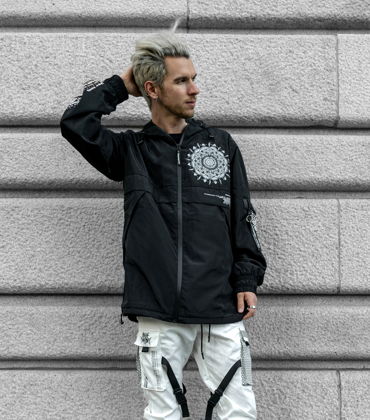 LOTUS THRONE • GLENN THOMSON COLLAB • Waterproof Zip-Up Windbreaker Windbreaker 