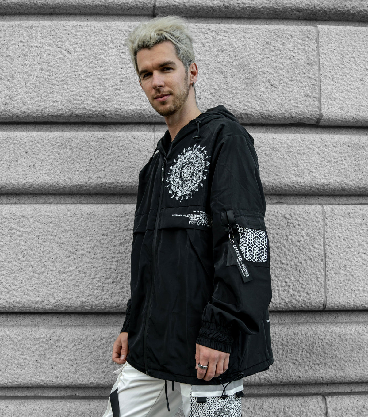 LOTUS THRONE • GLENN THOMSON COLLAB • Waterproof Zip-Up Windbreaker Windbreaker 