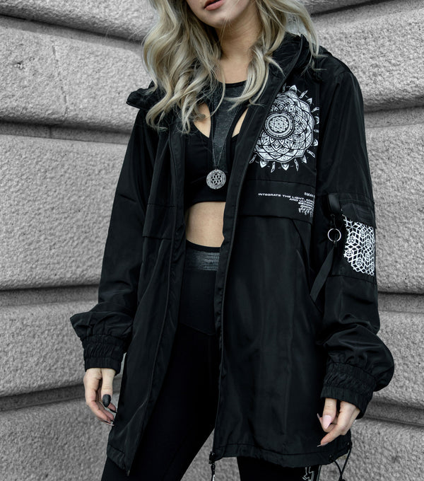 LOTUS THRONE • GLENN THOMSON COLLAB • Waterproof Zip-Up Windbreaker Windbreaker 