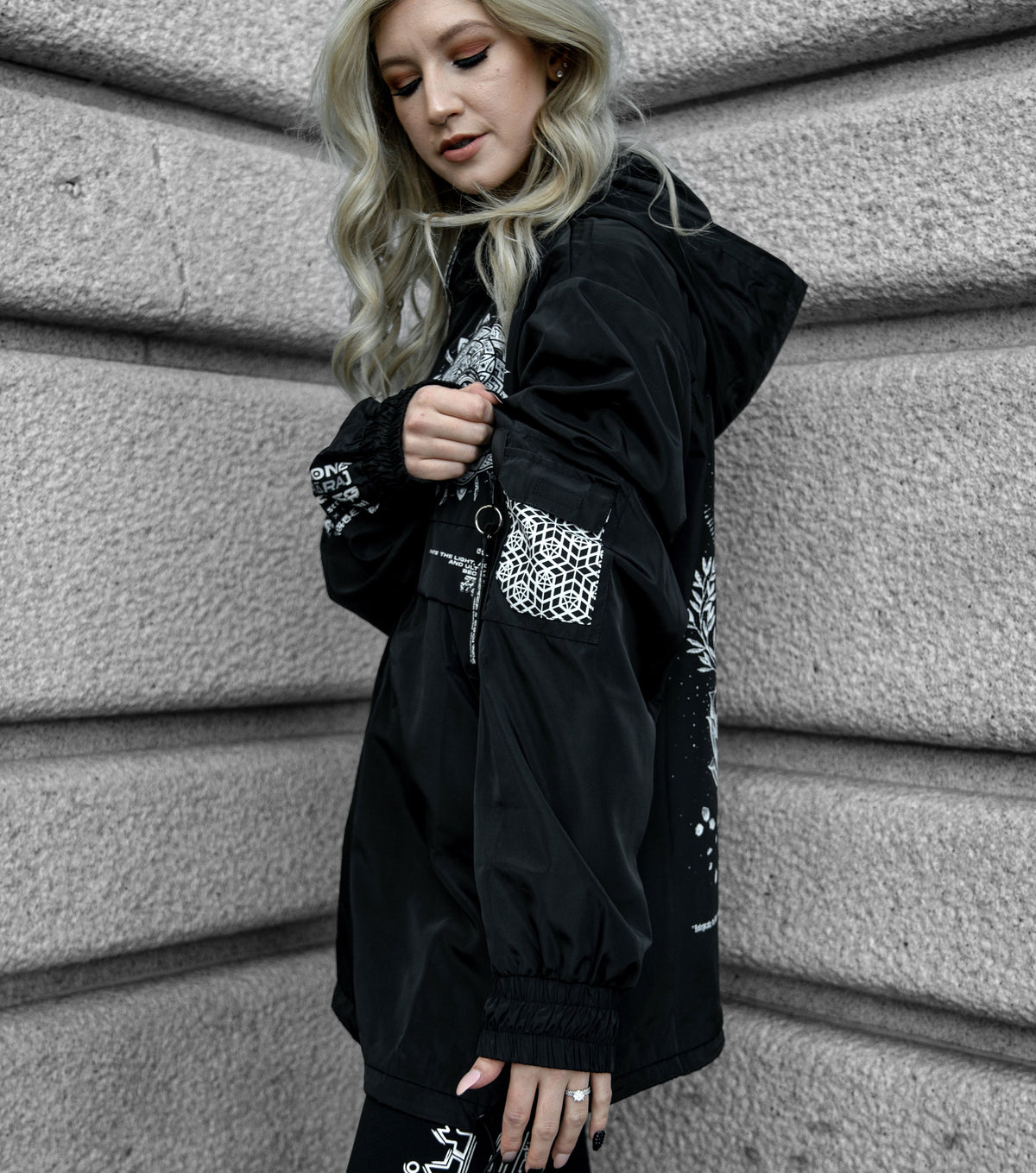 LOTUS THRONE • GLENN THOMSON COLLAB • Waterproof Zip-Up Windbreaker Windbreaker 