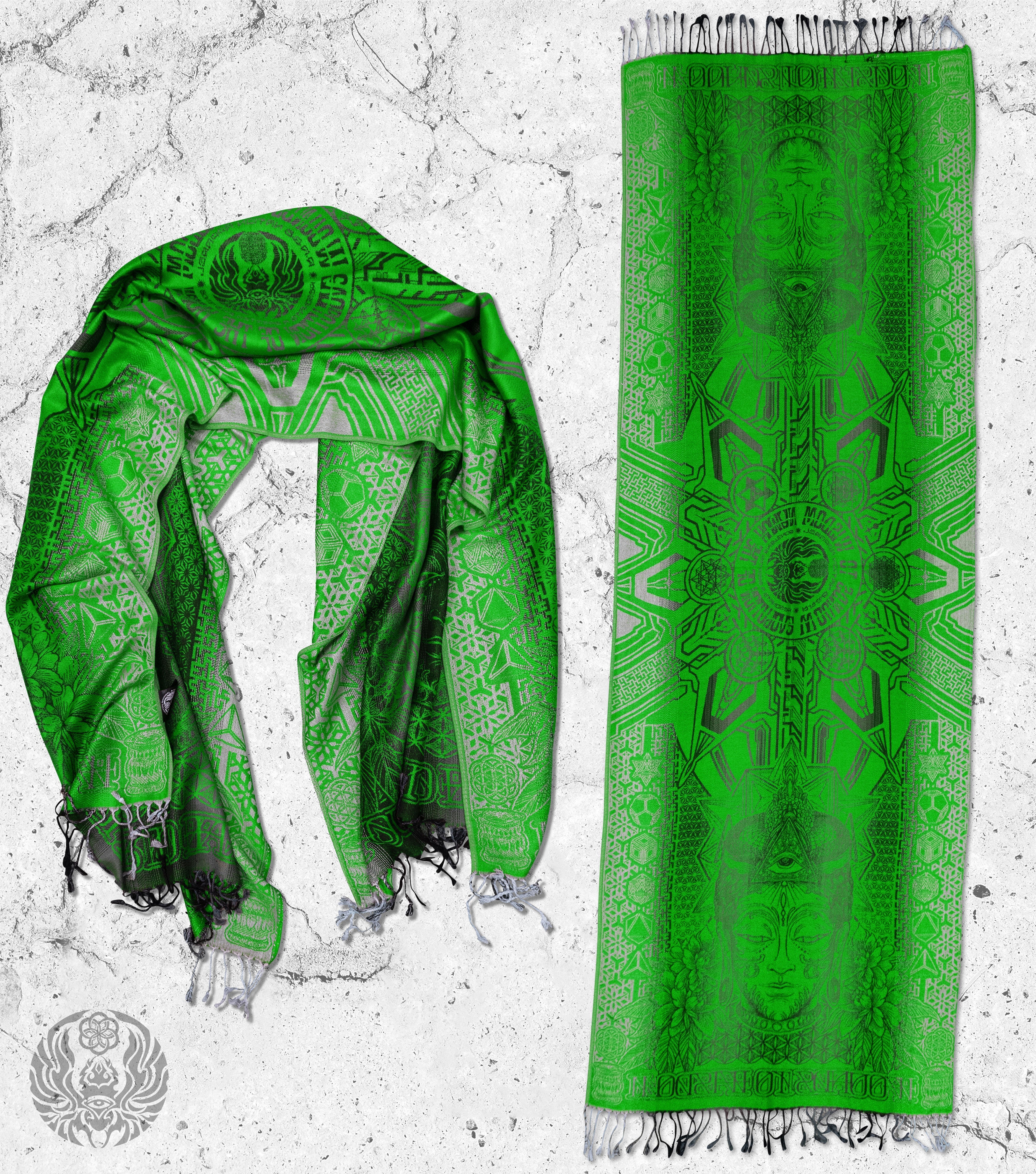 WOUNDS TO WISDOM • Yantrart x Rage Nation • UV-Green Gradient Shawl Shawls 