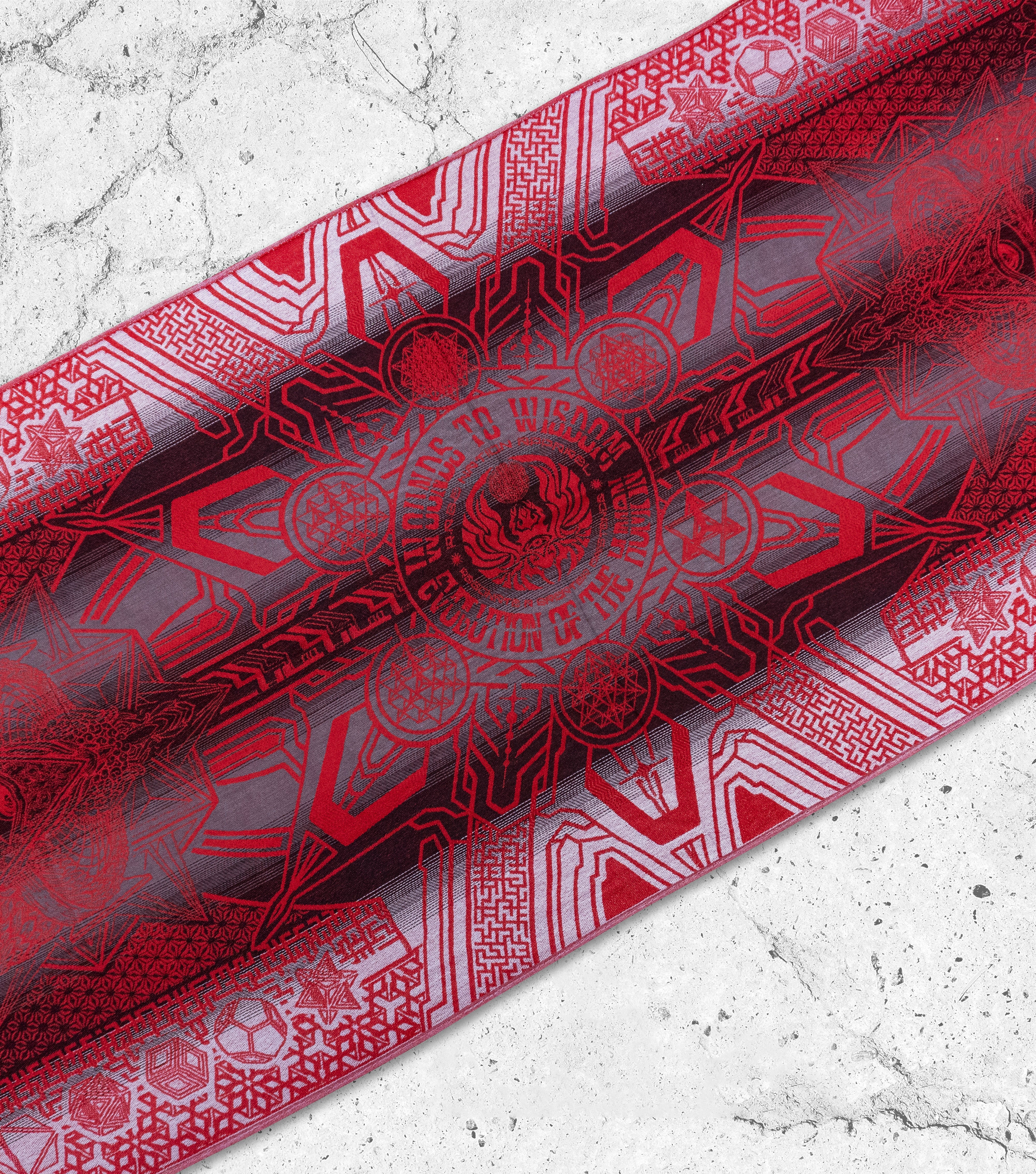 COMING SOON • Wounds to Wisdom • Yantrart x Rage Nation • Red Gradient Shawl Shawls 