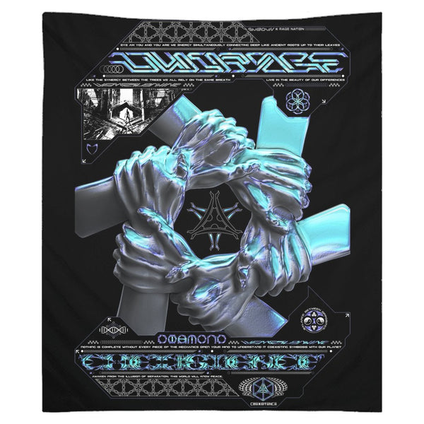 COEXIST V2 • SVBDVN x RAGE NATION • Wall Tapestry Tapestry 51x60 inch Indoor Poly Microfiber without Grommets 