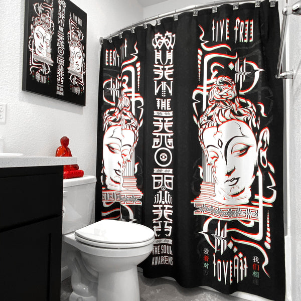 LIVE FREE LOVE ALL • Shower Curtain Shower Curtain 