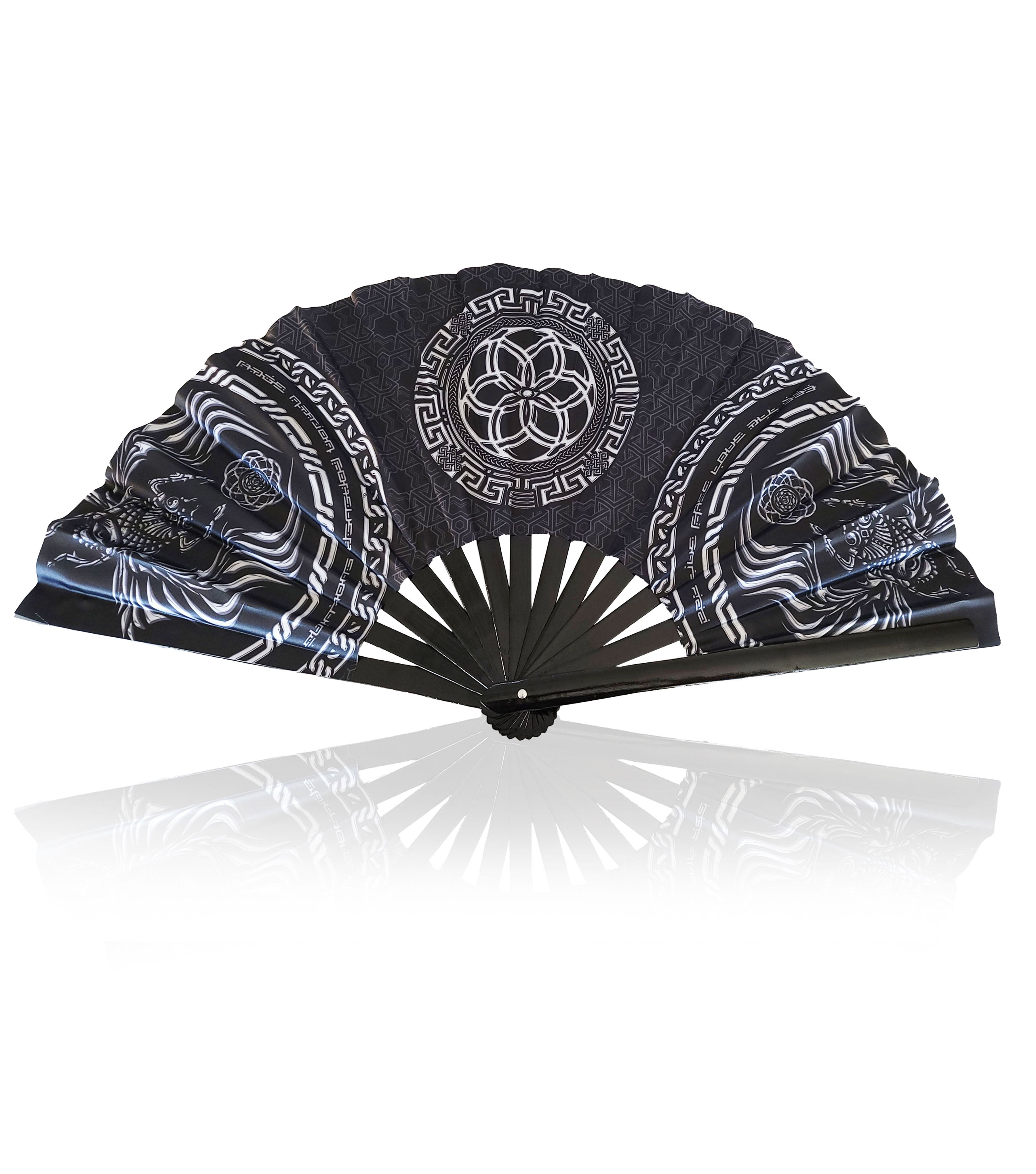 FOREVER EVOLVING SCARAB • Double-sided • Large Bamboo Folding Fan Fan 