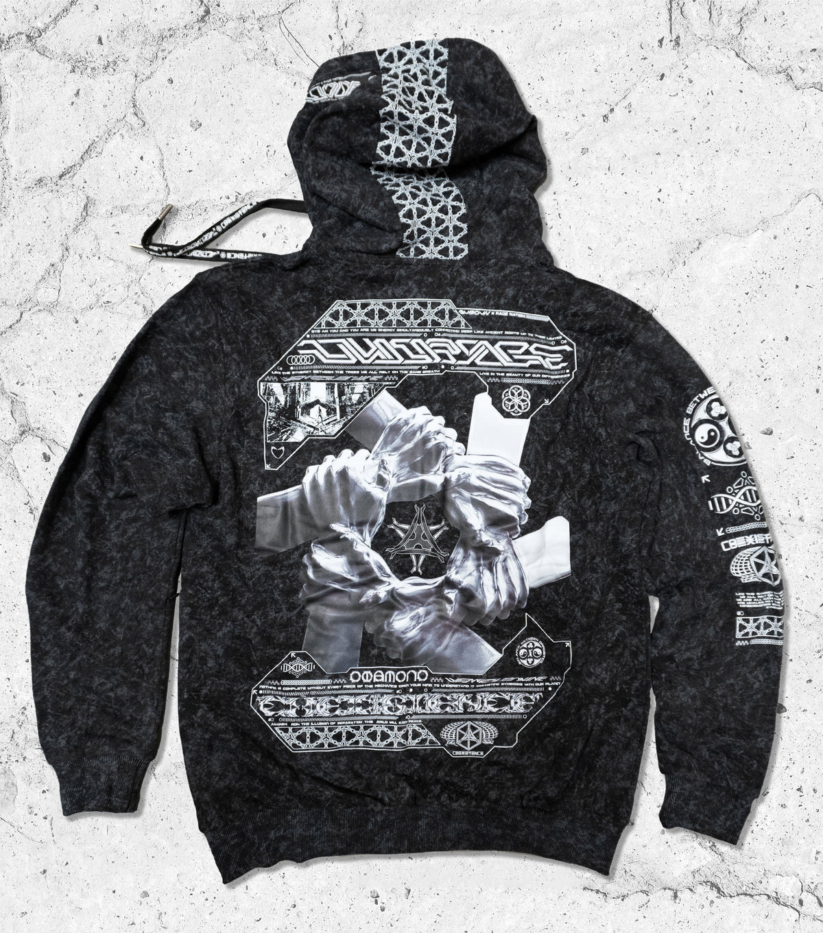 COEXIST V2 • ACIDWASH • SVBDVN×RNA • Lightweight Premium Hoodie Hoodie 
