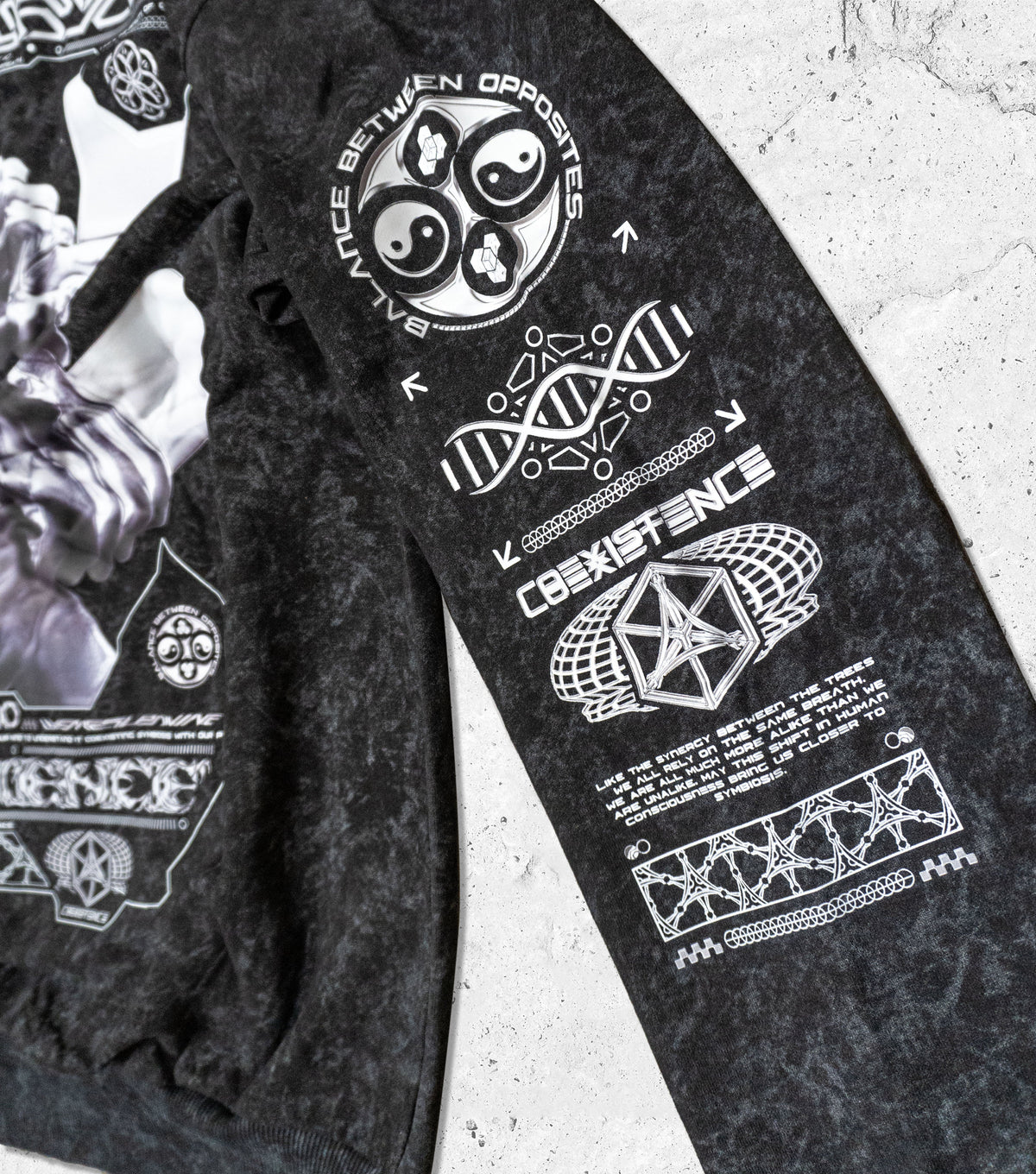 COEXIST V2 • ACIDWASH • SVBDVN×RNA • Lightweight Premium Hoodie Hoodie 