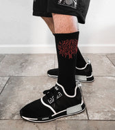 COMING SOON • CRYPTIC • RED/BLACK • Logo Socks Socks 