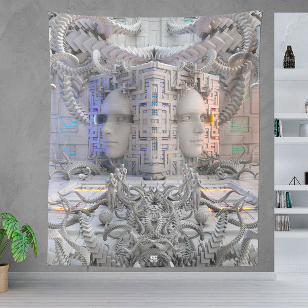 DEFENSE NODE • GLASS CRANE • Wall Tapestry Tapestry 