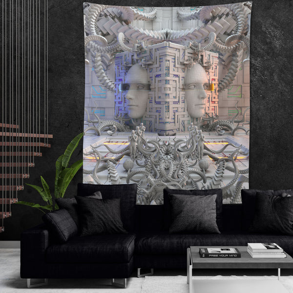 DEFENSE NODE • GLASS CRANE • Wall Tapestry Tapestry 