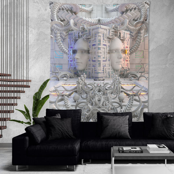 DEFENSE NODE • GLASS CRANE • Wall Tapestry Tapestry 