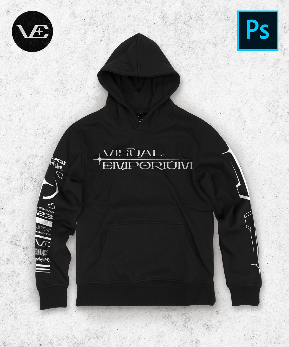 Visual Emporium - Flat Hoodie - Premium Digital Mockup 