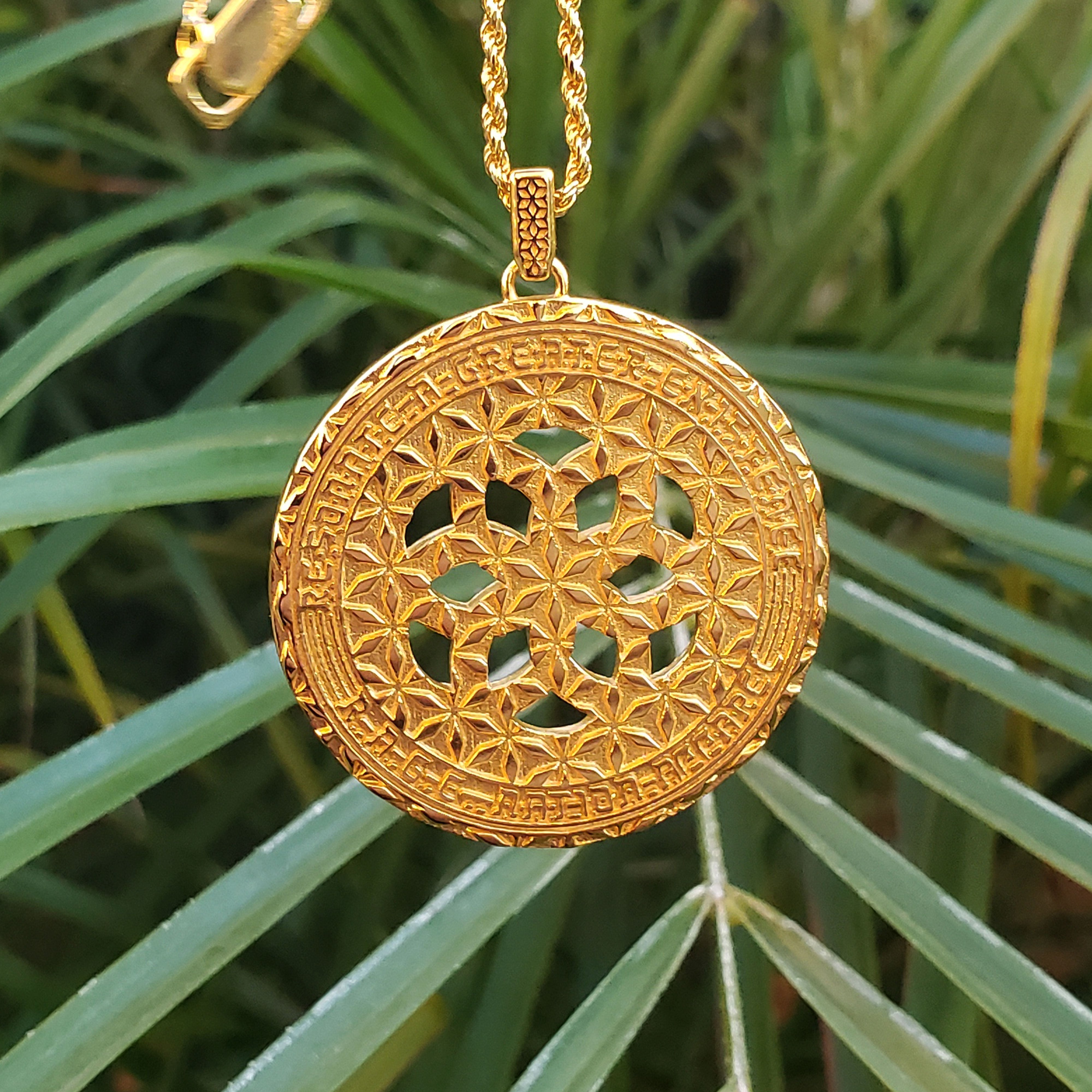 YELLOW GOLD PLATED • 925 Silver Geometric Amulet Jewelry 