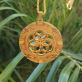 YELLOW GOLD PLATED • 925 Silver Geometric Amulet Jewelry 