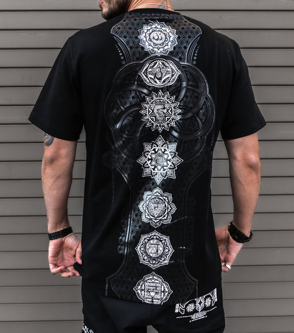 HARMONY HEALS • GRAYSCALE • Luxury Fabric T-Shirt T-Shirt 