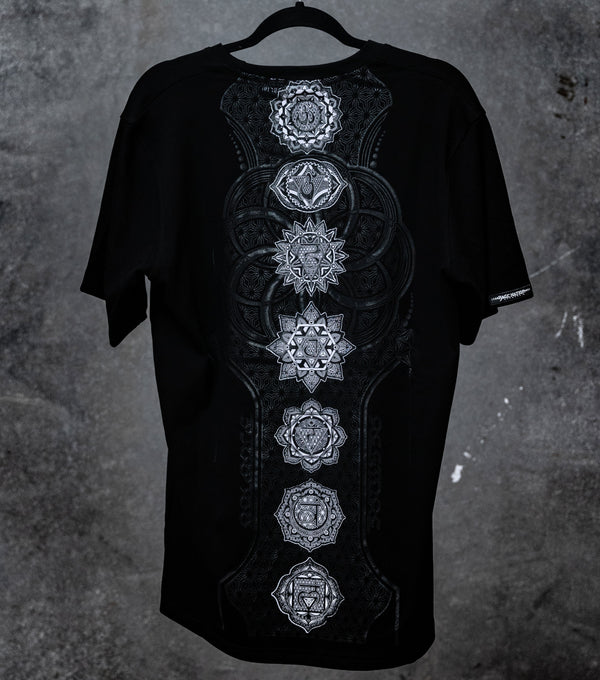 HARMONY HEALS • GRAYSCALE • Luxury Fabric T-Shirt T-Shirt 