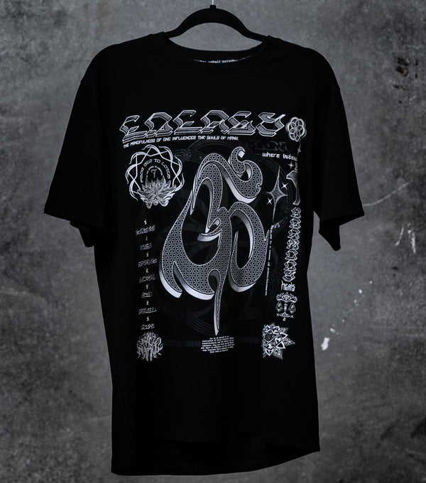 HARMONY HEALS • GRAYSCALE • Luxury Fabric T-Shirt T-Shirt 