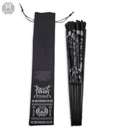 HARMONY HEALS • SILVER • Double-sided XL Bamboo Folding Fan w/ Carrier Bag Fan 