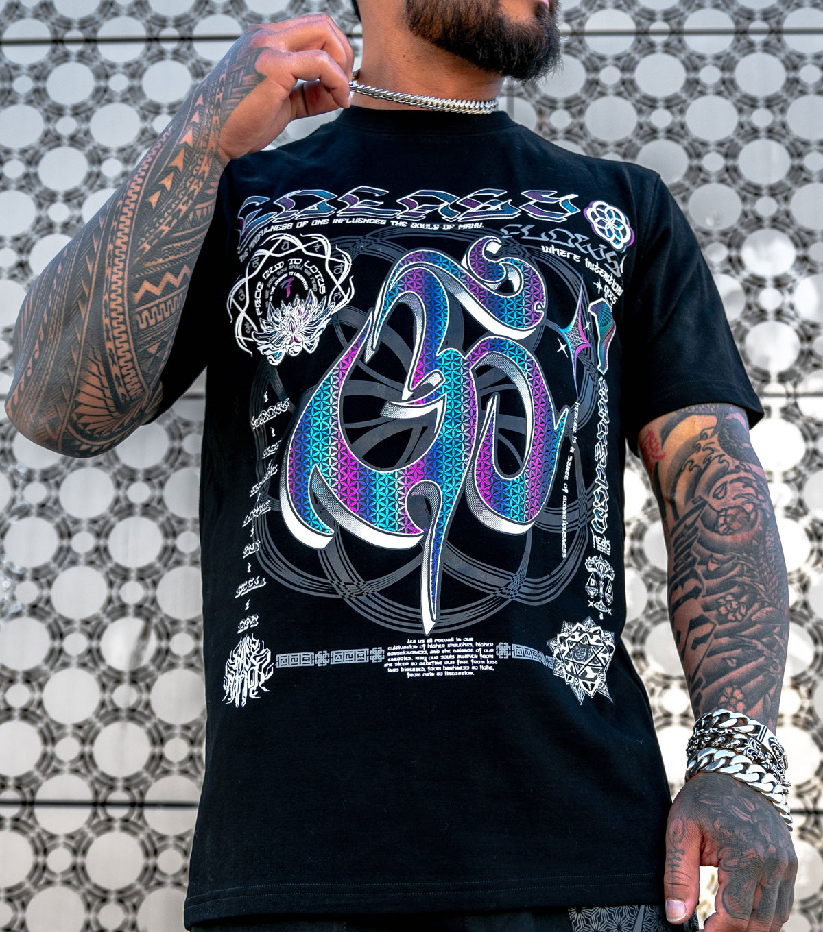 HARMONY HEALS • NEON GRADIENT • Luxury Fabric T-Shirt T-Shirt 