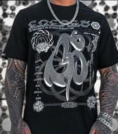 HARMONY HEALS • GRAYSCALE • Luxury Fabric T-Shirt T-Shirt 
